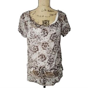 Y2K Brown Semi Sheer Fairycore Whimsi Blouse